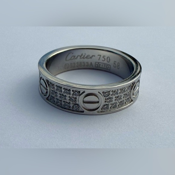 Love ring ZC 18k white gold plated unisex sz 9 - Picture 1 of 4